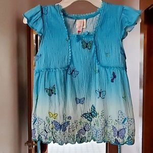 Butterfly Shirt Girls size 4T Blue - NWT